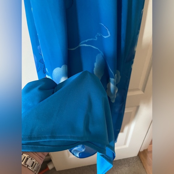 Positive Attitude Beautiful Blue Floral Sleeveless Maxi Dress Women’s size 16 - Picture 4 of 16